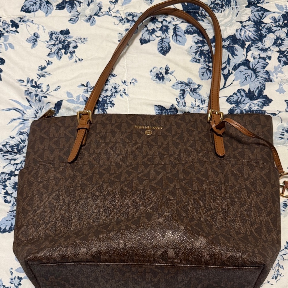 Michael Kors Tan Monogram Shoulder Bag
